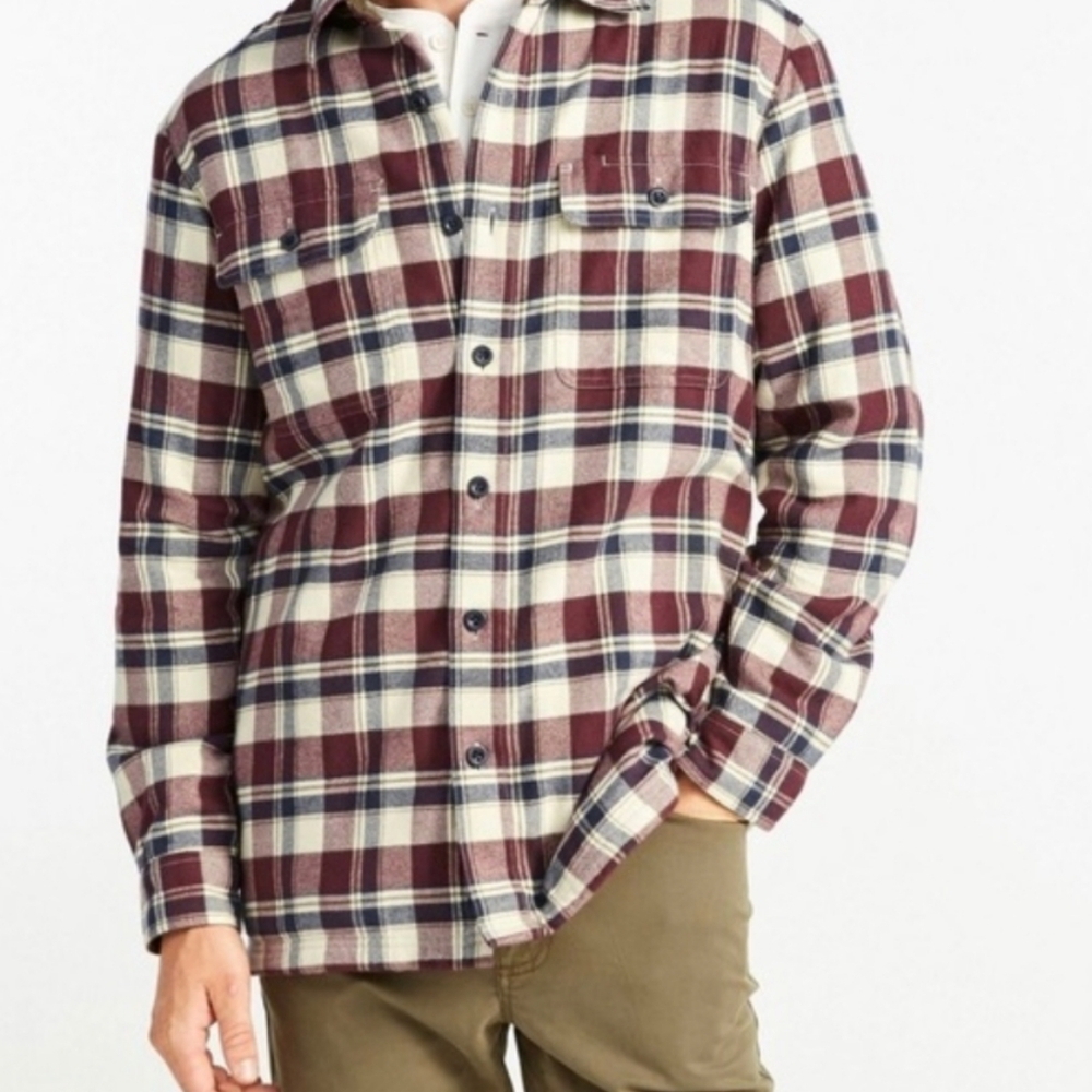 Vintage LL Bean Fleece Lined Plaid Shirt Jacket